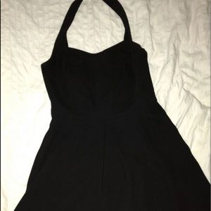 Black Halter Top Dress(Fit and Flare)